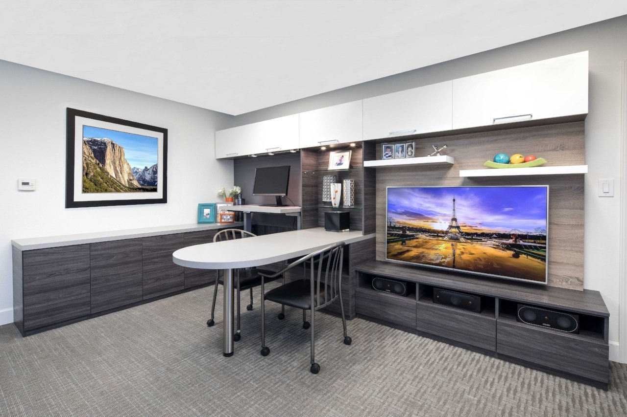 Home Office & Media Center Combination Makes the Most of a Small Space